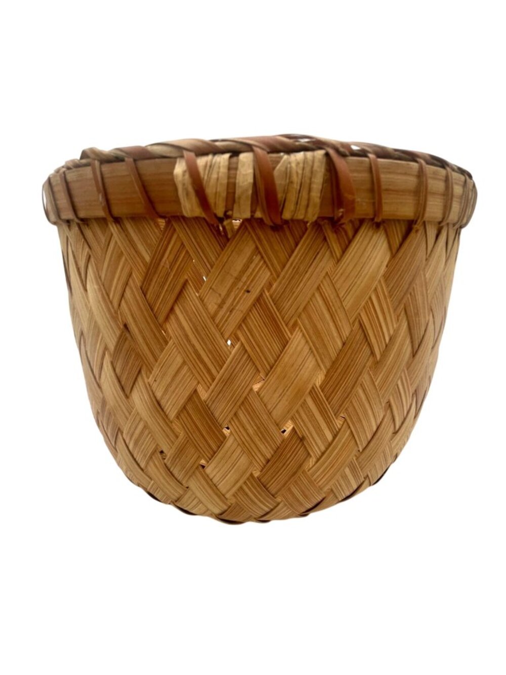Handwoven Natural Bamboo Basket 7"x8" Handmade in Mexico